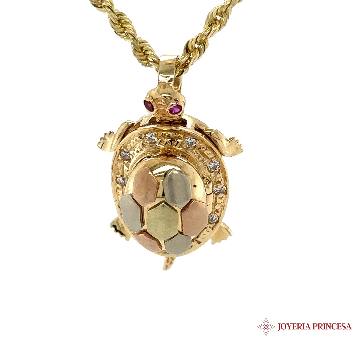 Colgante Tortuga Tricolor Oro 14K