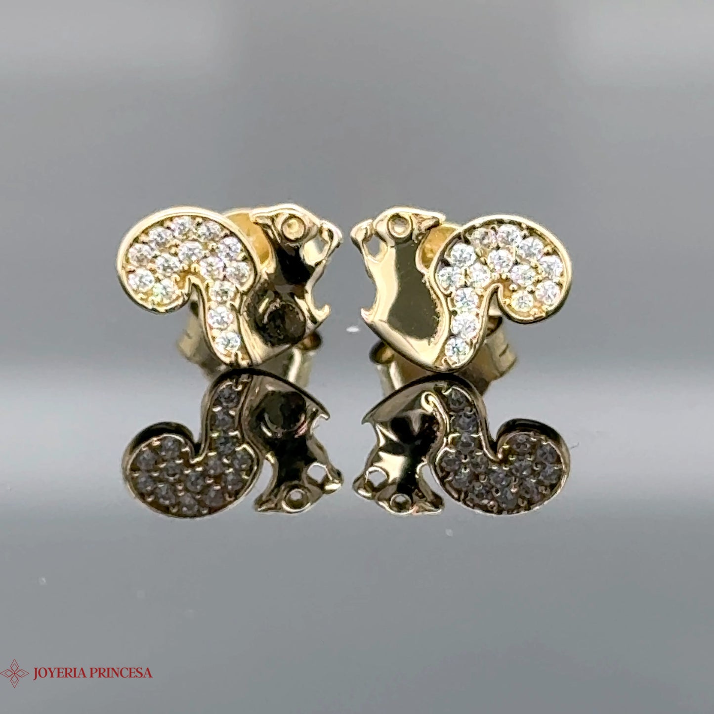 Aretes Ardillas Encantadas Oro 14K
