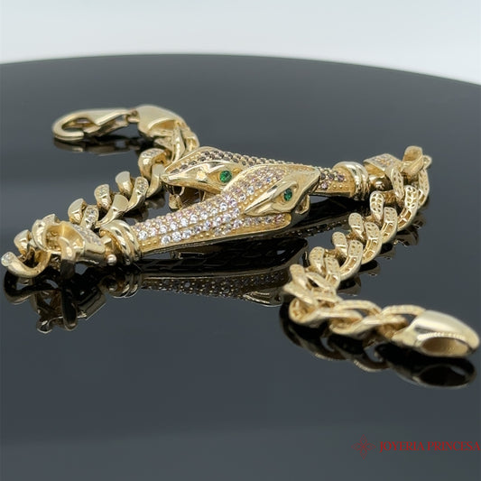 Pulsera Doble Serpiente Oro 10K