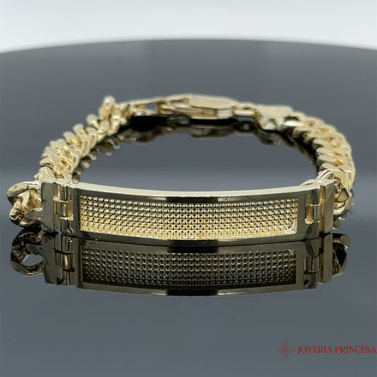 Pulsera de eslabones cubanos para niños de 14 quilates