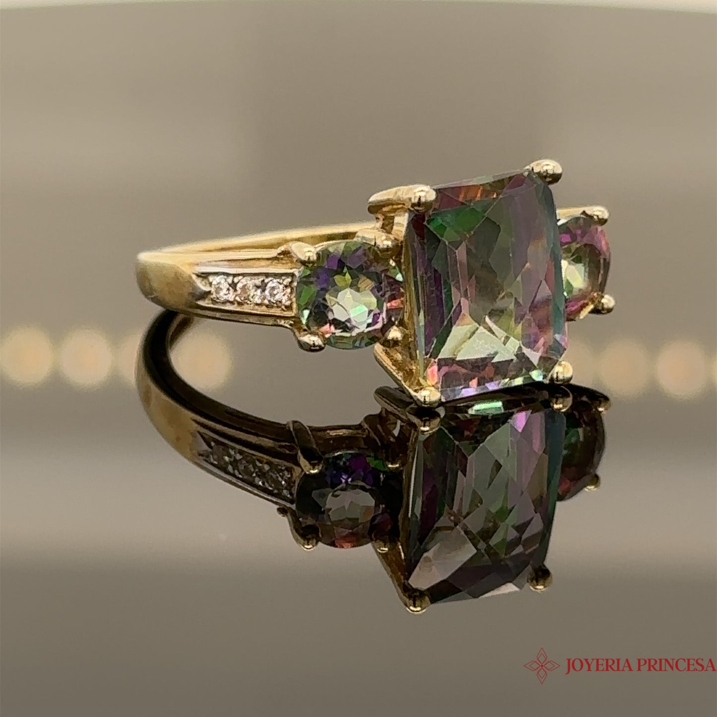 Anillo Tornasol Triple 10K