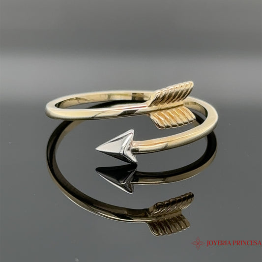 Anillo Flecha Superpuesta 14K