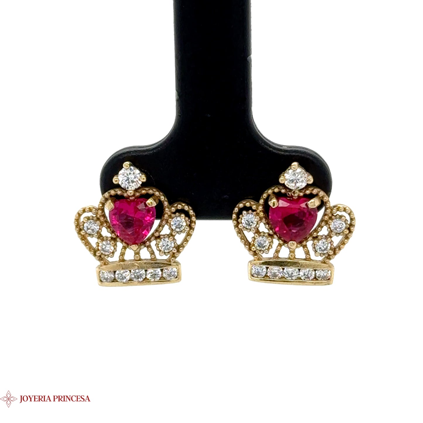 Royal Charm Aretes de oro de 14 quilates