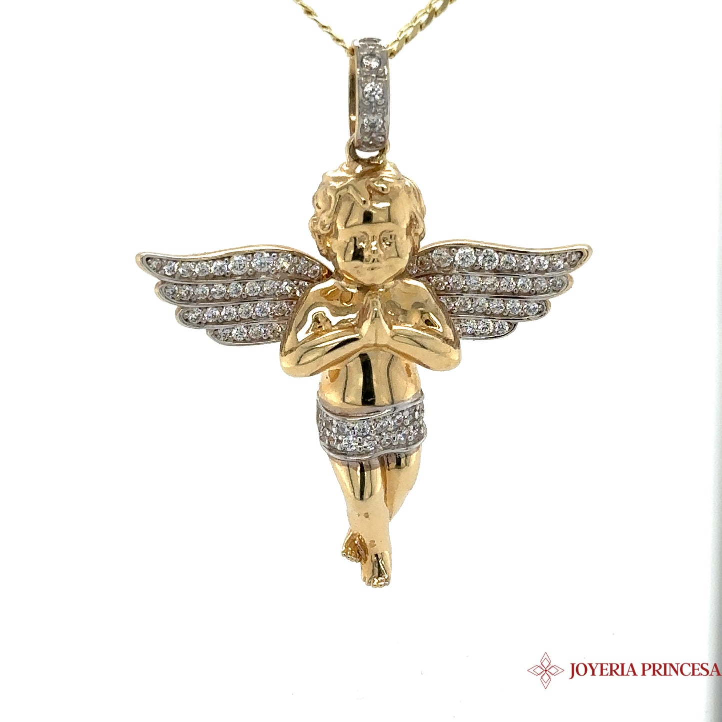 Colgante Angel 14K c/ Alas Zirconia