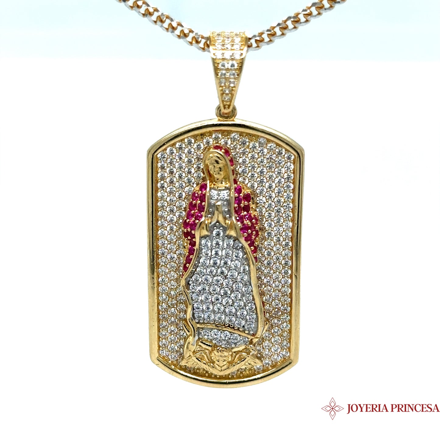Colgante Virgen María Angélica 14K