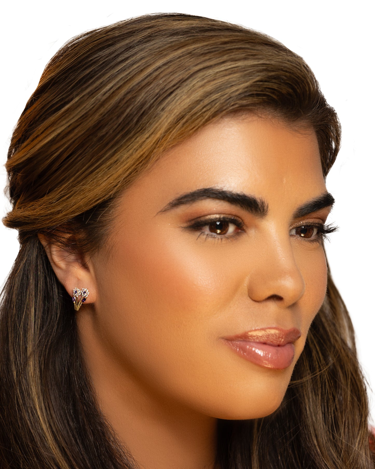 Aretes de oro de 14 quilates Floral Radiance