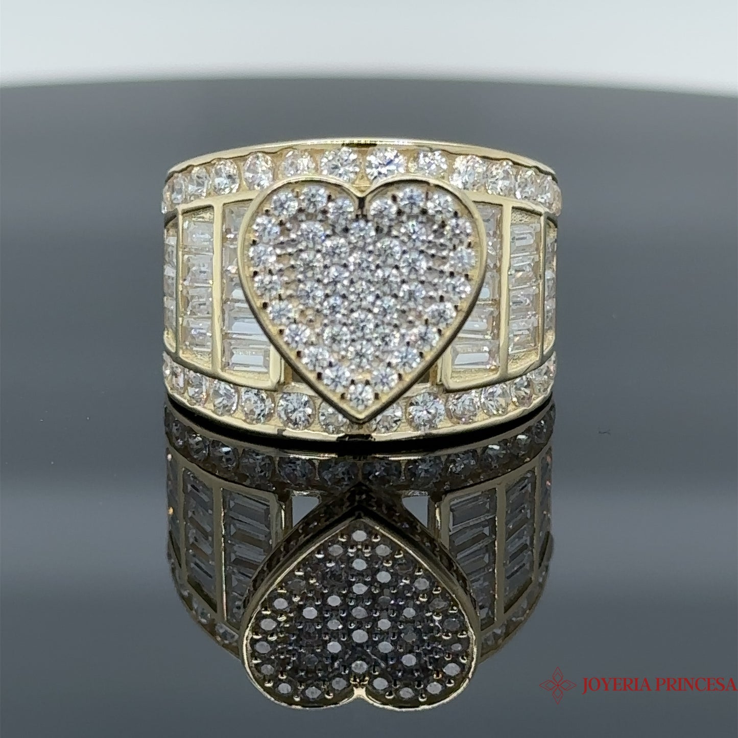 Anillo Corazón 14K relleno de circonita