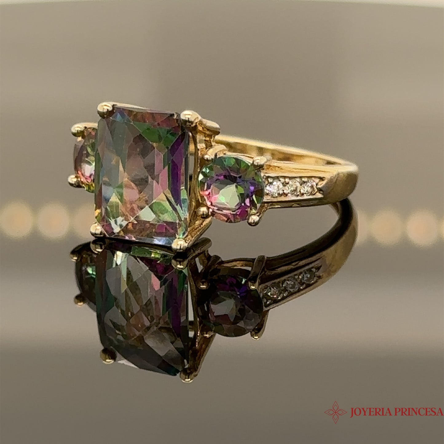 Anillo Tornasol Triple 10K