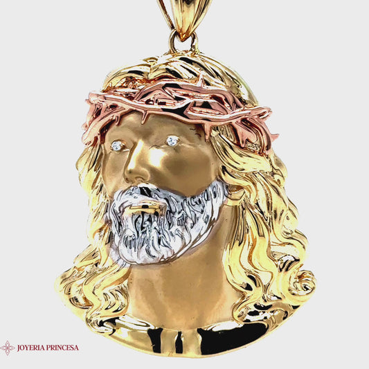 Colgante Jesús Tricolor 14K