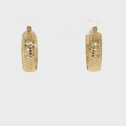 Aretes de aro de oro de 14 quilates Golden Mosaic