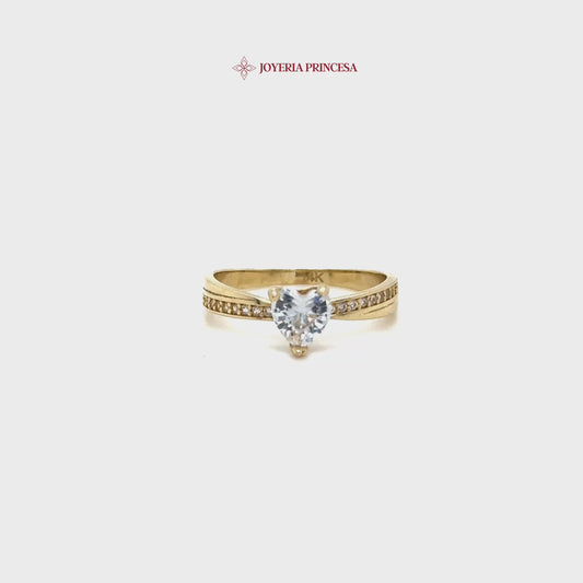 14K Heartstone Elegance Ring