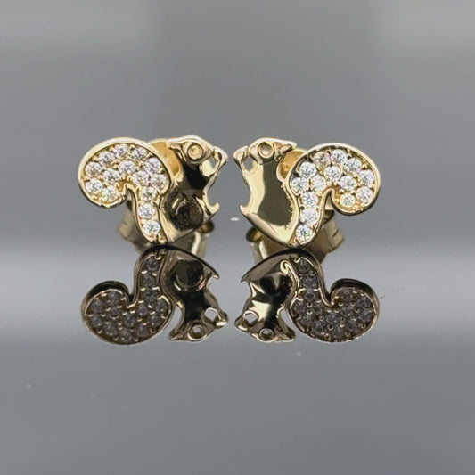 Aretes Ardillas Encantadas Oro 14K