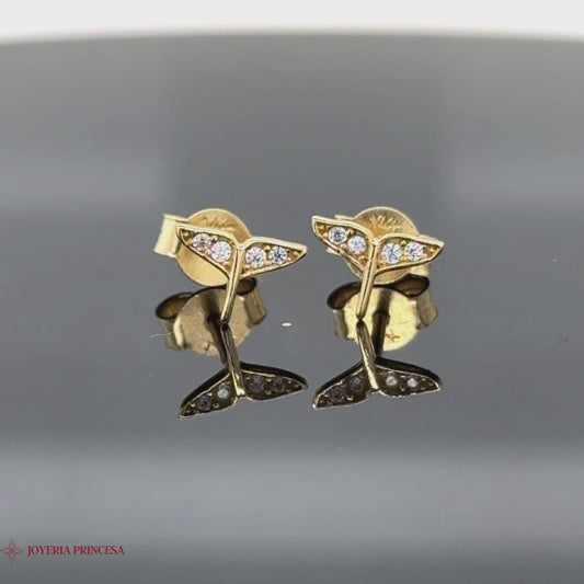 Aretes de oro de 14 quilates Sparkling Wings