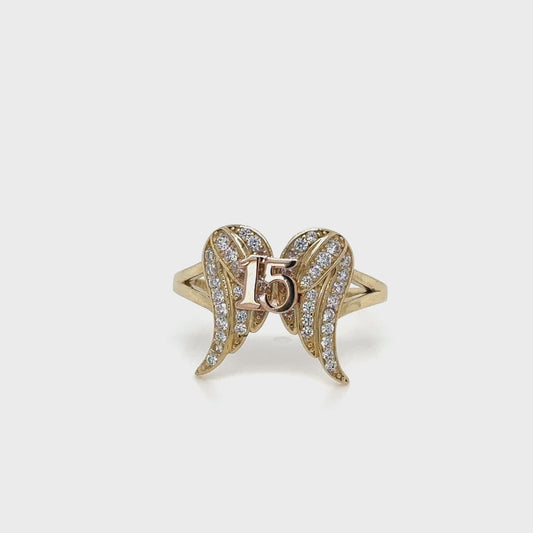 Anillo Quinceañera Mariposa 14K