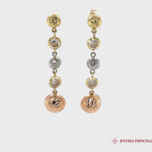Aretes colgantes 14K