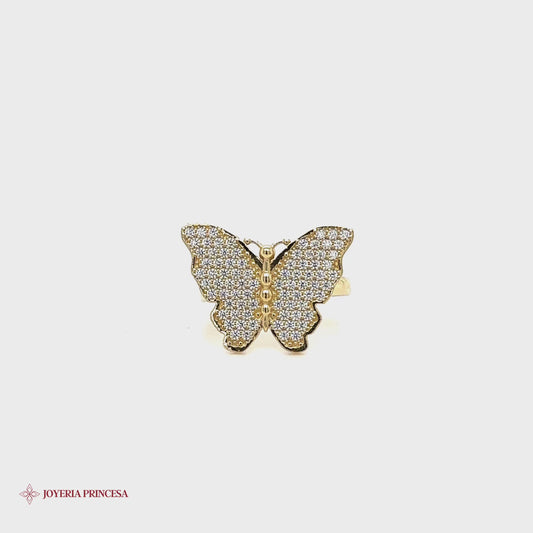 Anillo Mariposa 14K con Circonitas