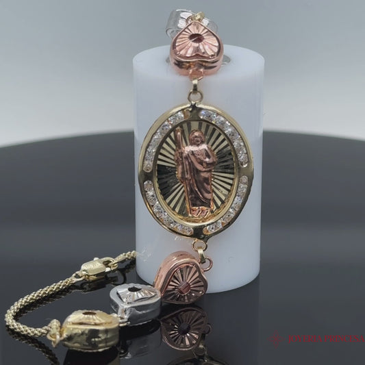 Pulsera San Judas Tricolor 14K