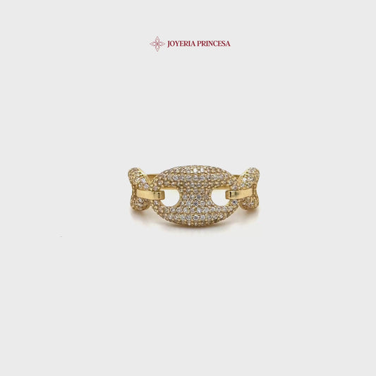 14K Linked Sparkle Ring