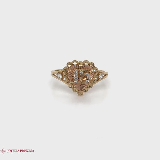 Anillo Quinceañera Vintage 14K