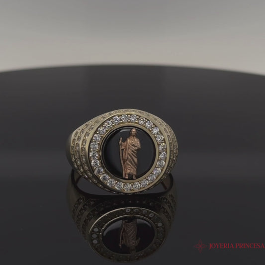 Anillo San Judas Onyx 14K