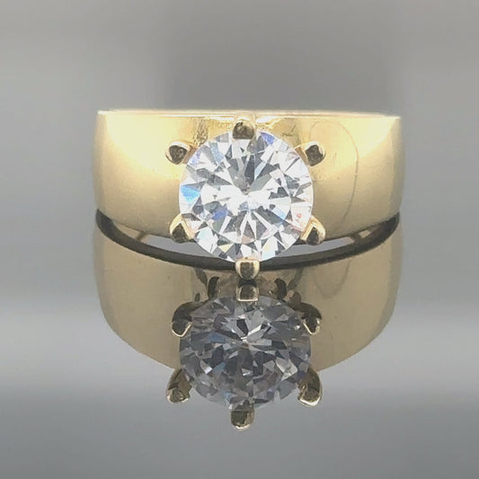 Anillo de compromiso simplista 14K
