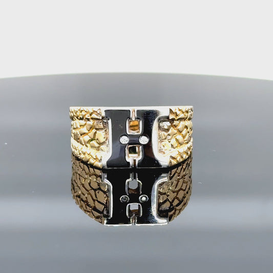 Anillo Nugget Personalizable de Oro 14K