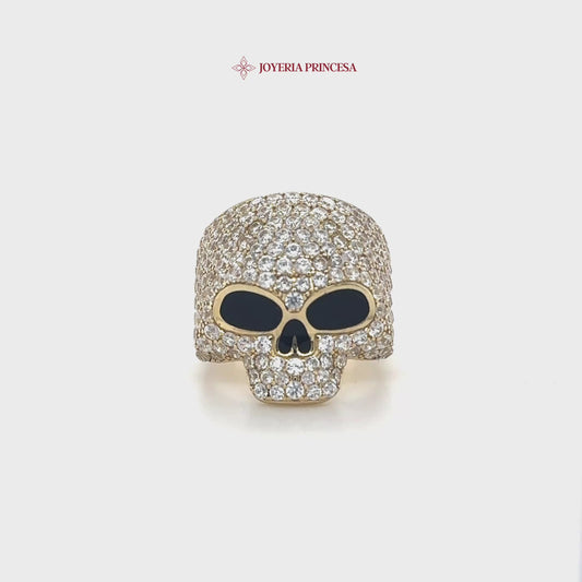14K Diamond Skull Ring
