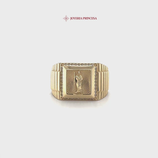 14K San Judas Emblem Ring