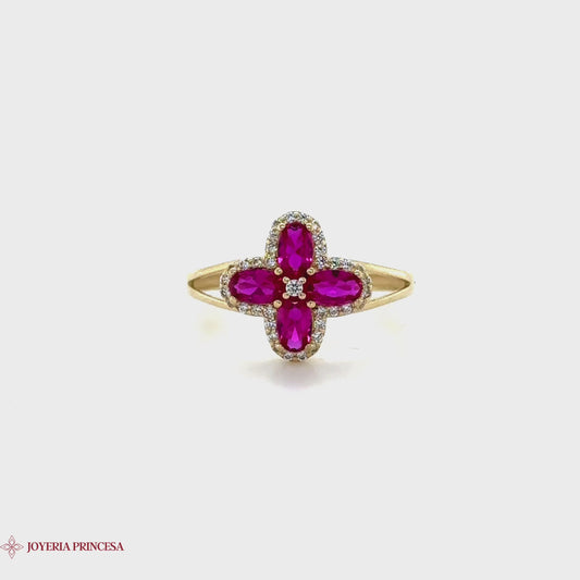 Anillo de oro de 14 quilates Vivid Blossom