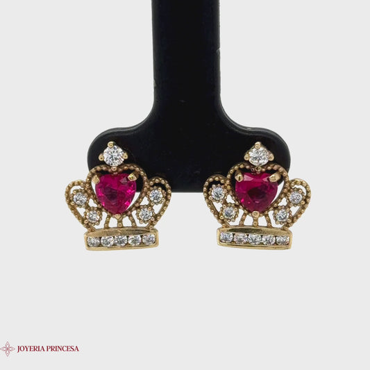 Royal Charm Aretes de oro de 14 quilates