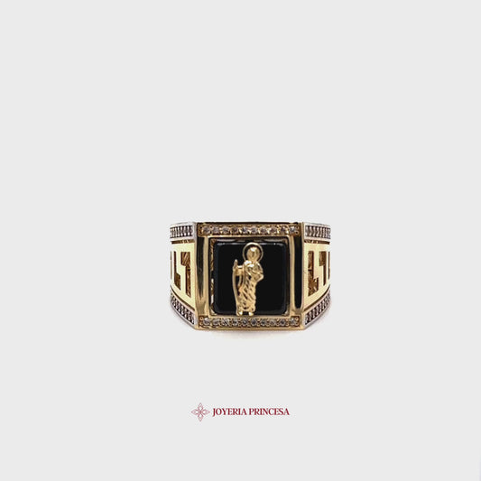 Anillo San Judas Onyx 14K
