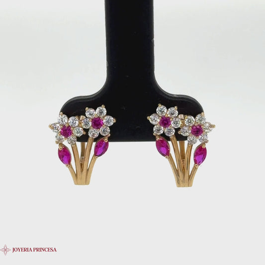 Aretes Blooming Marquise Ruby