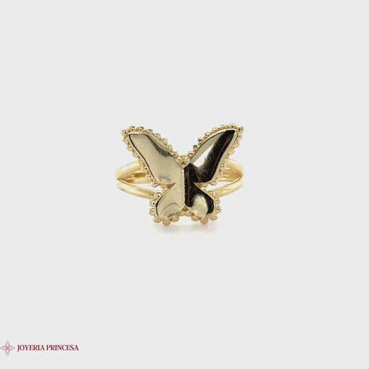 Mariposa con Encanto Anillo de Oro de 14K