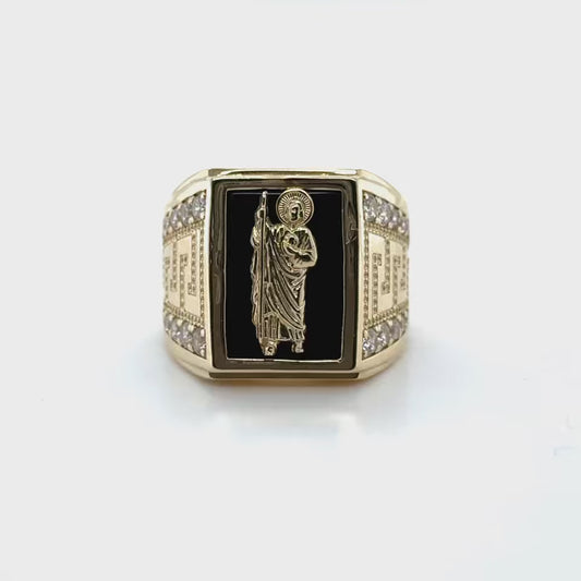 Anillo San Judas Onyx 14K