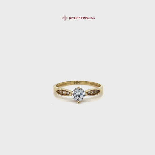 14K Radiant Zirconia Ring