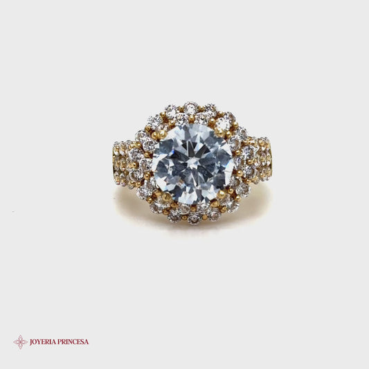 Anillo Halo Accent 10K
