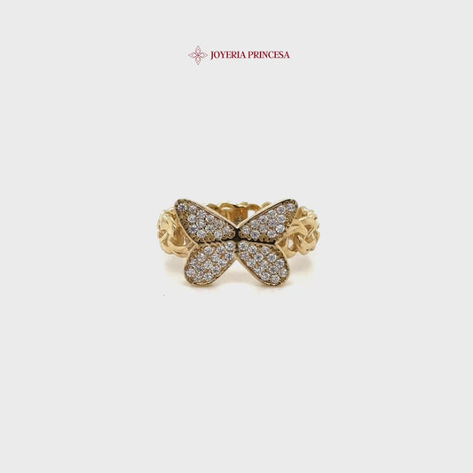 14K Butterfly Chain Ring