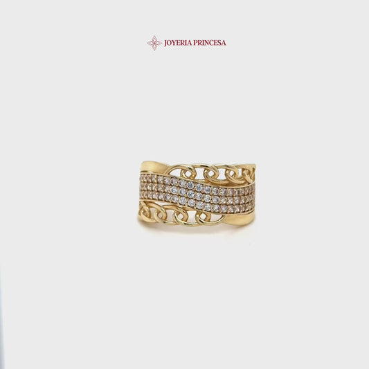 14K Radiant Gem Twirl Ring