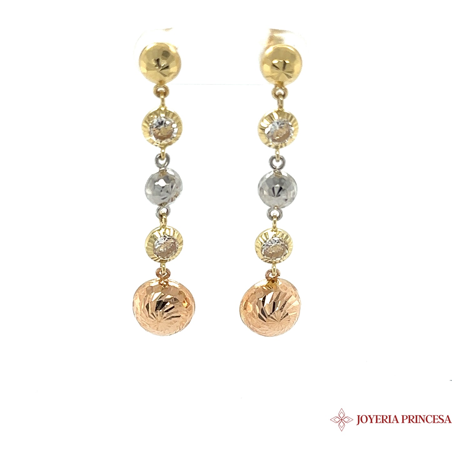 Aretes colgantes 14K