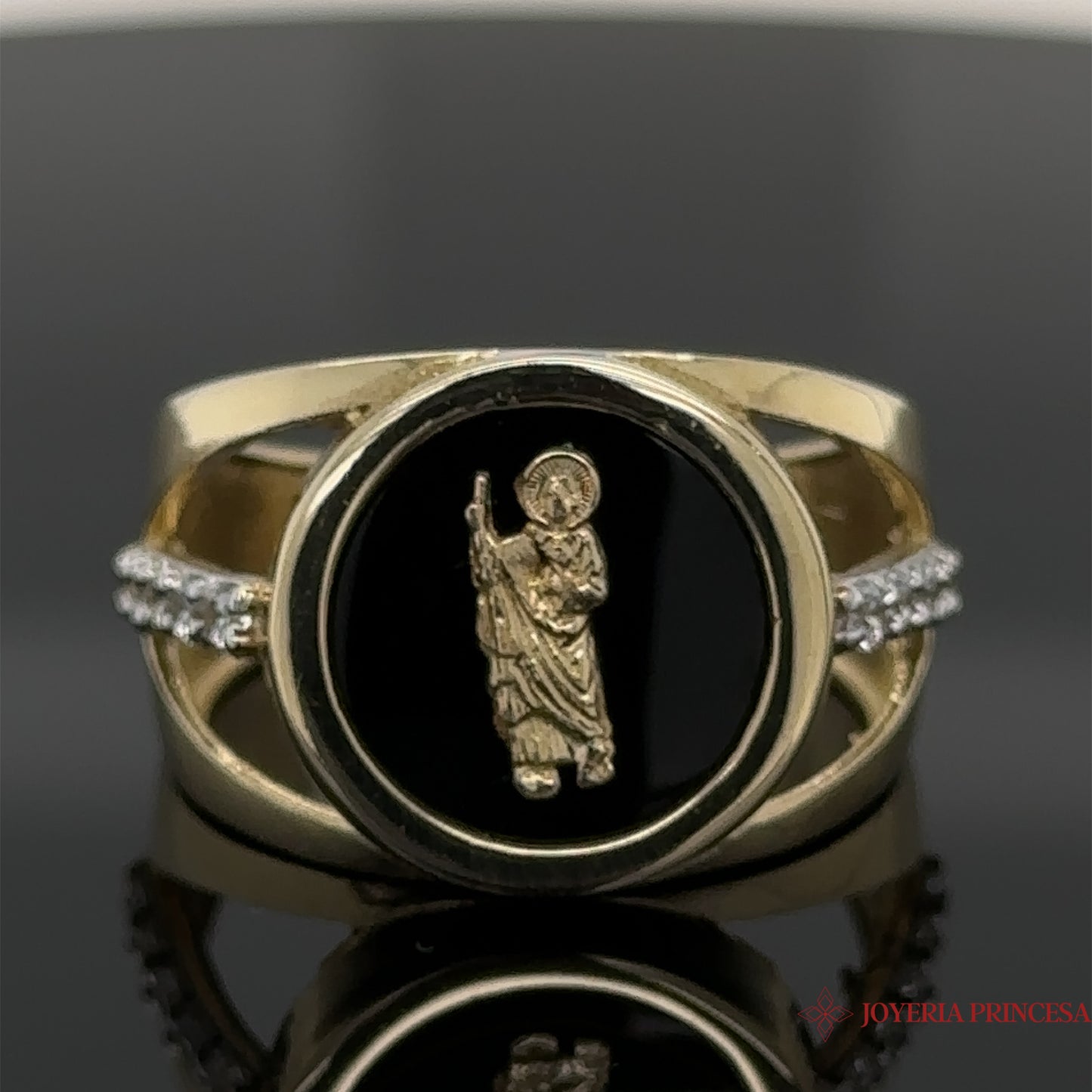 Anillo San Judas Ónix 10K
