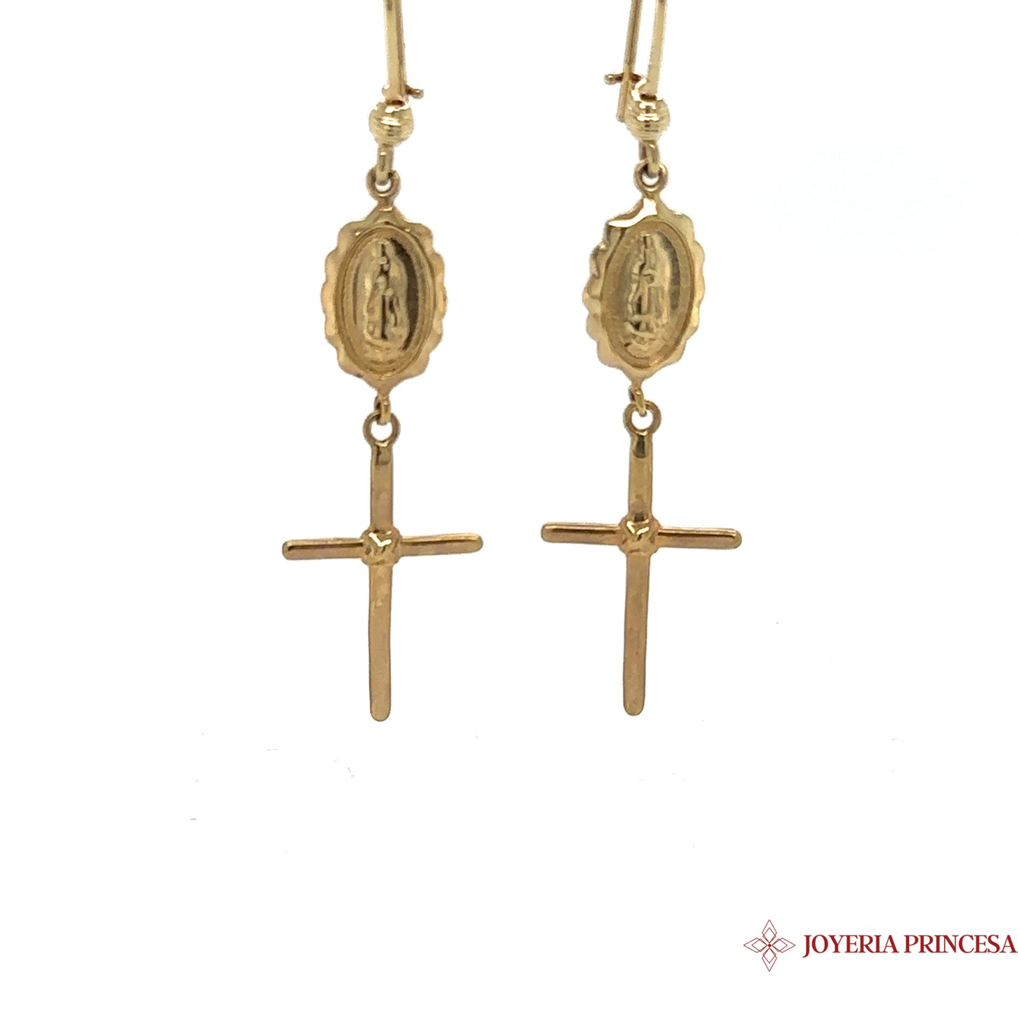 Aretes Virgen de Guadalupe 14K