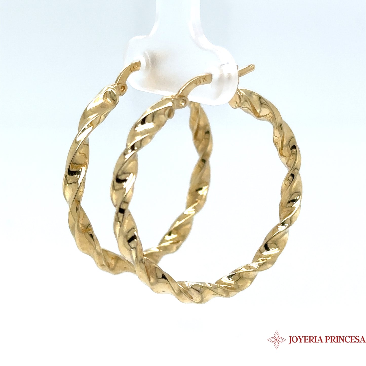 Aretes de aro trenzado 14K