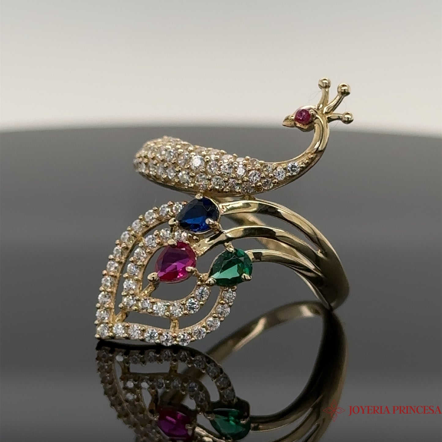14K Elegante Anillo Zirconia