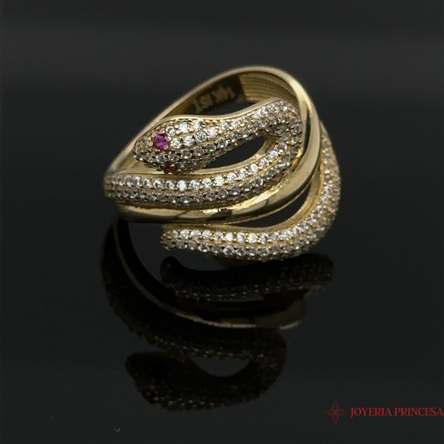 Anillo de oro de serpiente de 14 quilates
