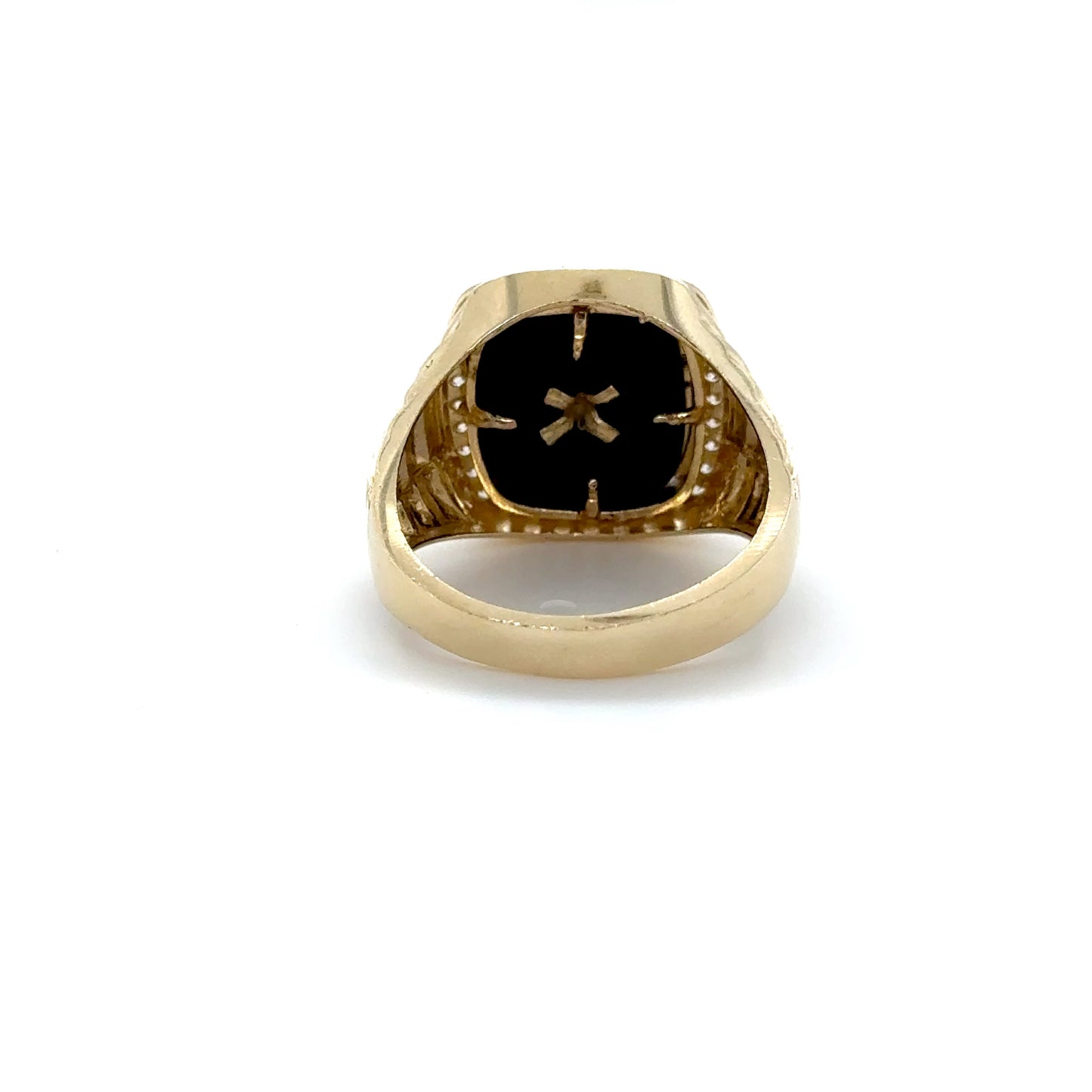 14K San Judas Halo Onyx Ring