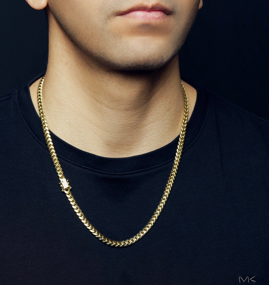 14K Solid Miami Cuban Link Chain