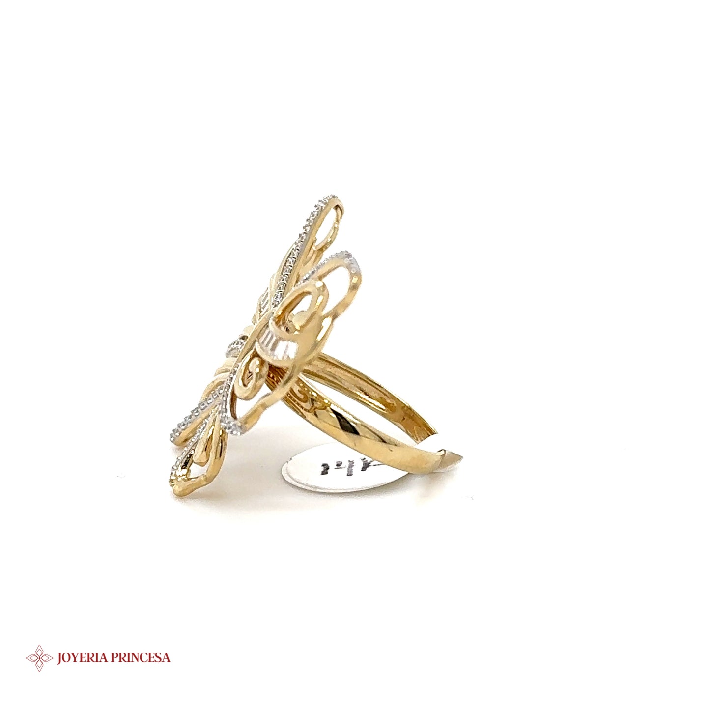 14K Butterfly Baguette Ring