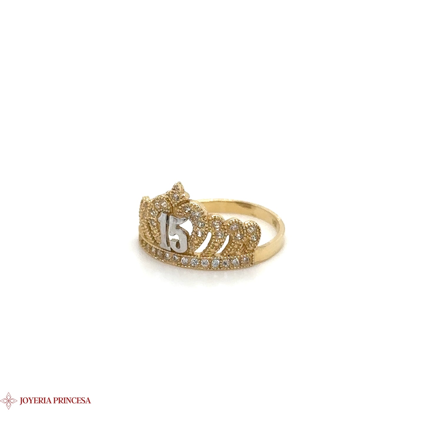 14K Elegant Quinceañera Crown Ring