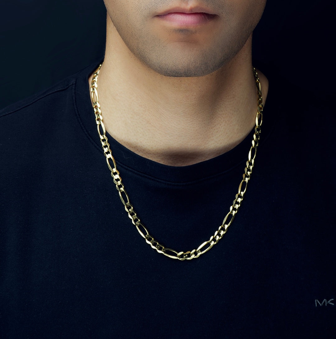 14K Solid Figaro Gold Chain