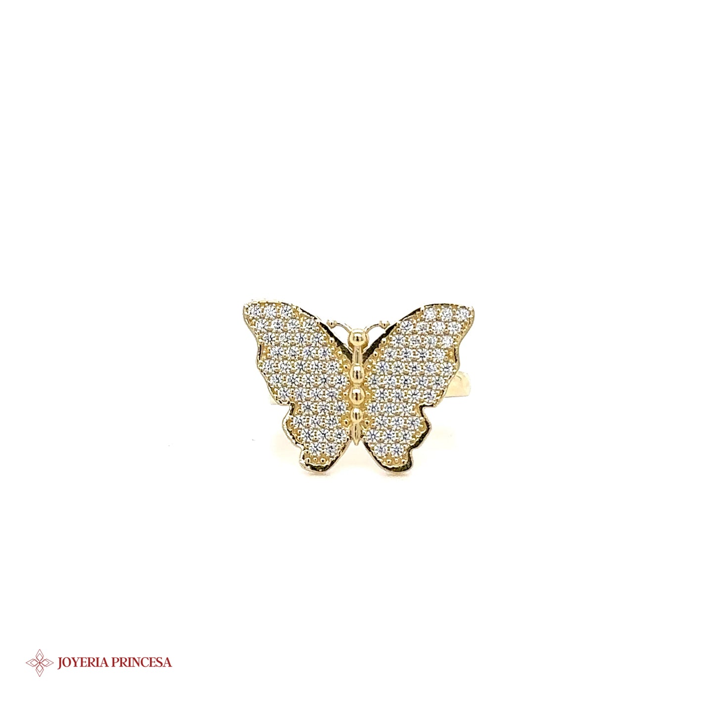 14K Butterfly Ring with Zirconias